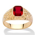 Neno Buscotti Men's Simulated Ruby Nugget-Style Ring in 14k Gold-Plated