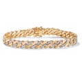 Isabella Collection 18k Gold-plated Men's Diamond Accent Curb Link Bracelet