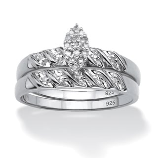 Isabella Collection Platinum over Silver Diamond Ring