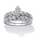 Isabella Collection Platinum over Silver Diamond Ring