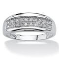Isabella Collection Platinum over Silver Pave Diamond Ring