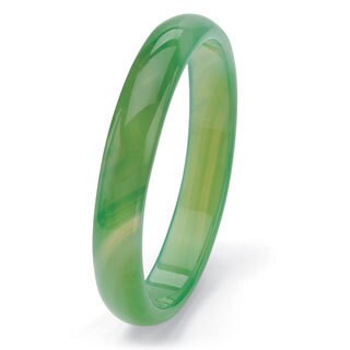 Angelina D'Andrea Green or Red Jade Bangle Bracelet