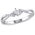 Miadora 10k White Gold 1/10ct TDW Diamond Ring (H-I, I2-I3)