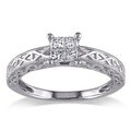 Miadora 10k White Gold 1/4ct TDW Diamond Engagement Ring (G-H, I1-I2)