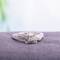 Miadora 10k White Gold 1/4ct TDW Diamond Ring
