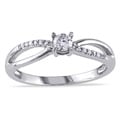 Miadora 10k White Gold 1/4ct TDW Diamond Engagement Ring (H-I, I2-I3)