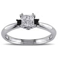 Miadora 14k White Gold 1/3ct TDW Black and White Diamond Ring (G-H, I1-I2)