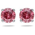 Miadora 14k White Gold 3/4ct TDW Pink Diamond Solitaire Earrings