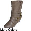 Journee Collection Women's 'Edith-1' Buckle Accent Flat Ankle Boots
