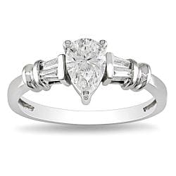 Miadora 14k White Gold 3/4ct TDW Diamond Engagement Ring (H-I, SI2)