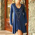 Rayon 'Exotic Blue' Tunic Blouse (Indonesia)
