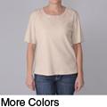 Adi Designs Women's Embellished Neck Tee