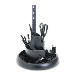 Rubbermaid Black 3-tier Rotary Desk Organizer with Supplies