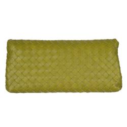 Bottega Veneta Green Leather Clutch