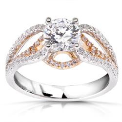 18k Two-Tone Rose Gold 1 1/2ct TDW Diamond Ring (F-G, I1-I2)