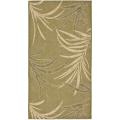 Indoor/ Outdoor Green/ Creme Rug (2'7 x 5')