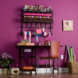 Burnet Espresso Wall Mount Craft Storage Rack