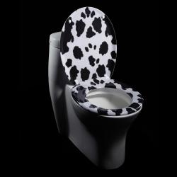 Cow Skin Print Designer Melamine Toilet Seat Cover