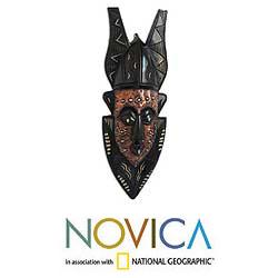 Handcrafted Wood 'Forgiveness' African Tribal Mask (Ghana)