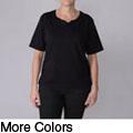 Adi Designs Women's Embellished Neck Tee