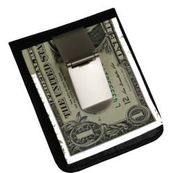 Castello 'Romano' Black Leather Money Clip