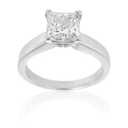 14k White Gold 2ct TDW Certified Diamond Solitaire Engagement Ring (H-I, I1)