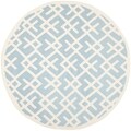 Safavieh Moroccan Light Blue/ Ivory Dhurrie Wool Rug (8' Round)