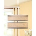 Double Decker White Shade 6-light Chandelier