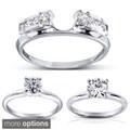 14k White Gold 1/4 to 1ct TDW Diamond Wrap or Round-cut Solitaire Ring (H-I, I1-I2)