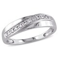 Miadora 10k White Gold 1/10ct TDW Diamond His and Her Ring (H-I, I2-I3)
