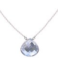 Ashanti Sterling Silver Natural Rock Crystal Necklace (Sri Lanka)