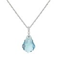 Jewelry by Dawn Sterling Silver Aquamarine Crystal Baroque Rope Chain Necklace