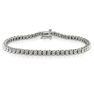 Miadora 14k White Gold 1ct TDW Diamond Tennis Bracelet (I-J, I2-I3)