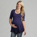 24/7 Comfort Apparel Women's Maternity 3/4-sleeve Tunic