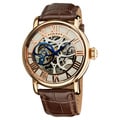 Akribos XXIV Men's Mechanical Skeleton Leather Strap Watch