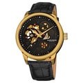 Akribos XXIV Men's Mechanical Skeleton Leather Strap Watch