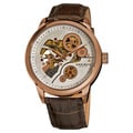 Akribos XXIV Men's Mechanical Skeleton Leather Strap Watch