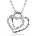 Miadora Sterling Silver 1/10ct TDW Diamond Heart Necklace