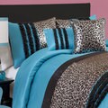 Lush Decor Kenya Black/Blue 6-piece Comforter Set