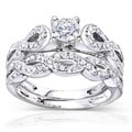 14k White Gold 1/2ct TDW Diamond Braided Bridal Ring Set