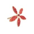 Saro Red Beaded Flower Napkin Ring (Set of 4)