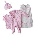 HALO SleepSack Swaddle Pink Dot/ Cupcake Take-Me-Home Safety Gift Set (Newborn)