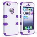 BasAcc Purple Skin/ White Hard Hybrid Case for Apple iPhone 5