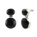 Sterling Silver Black Onyx or Stabilized Sponge Coral Earrings