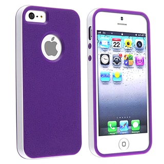 BasAcc Purple/ White Bumper TPU Rubber Skin Case for Apple� iPhone 5