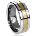 Daxx Men's Tungsten Carbide Grooved Goldplated Band (8 mm)
