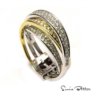  Sonia Bitton 14k Two-tone 3/4ct TDW Designer Multi Row Diamond Ring (G-H, SI1-SI2)