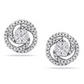 Miadora 14k White Gold 1/2ct TDW Diamond Swirl Stud Earrings