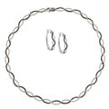 Finesque Silver Overlay 1ct TDW Black and White Diamond Jewelry Set (I-J, I2-I3)