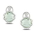 Miadora Sterling Silver Green Amethyst and Diamond Accent Earrings (G-H, I3)